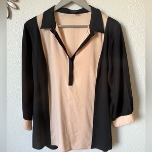 Ann Taylor color block blouse